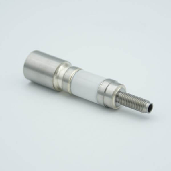 Power Feedthrough, 10,000 Volts, 1/4-28 Threaded Stud w/ No Conductor, 0.622" Dia Stainless Steel Weld Adapter