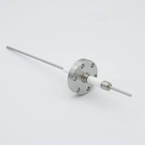 Power Feedthrough, 14,000 Volts, 3 Amps, 1 Pin, 0.094" Stainless Steel Conductor, 1.33" Conflat Flange