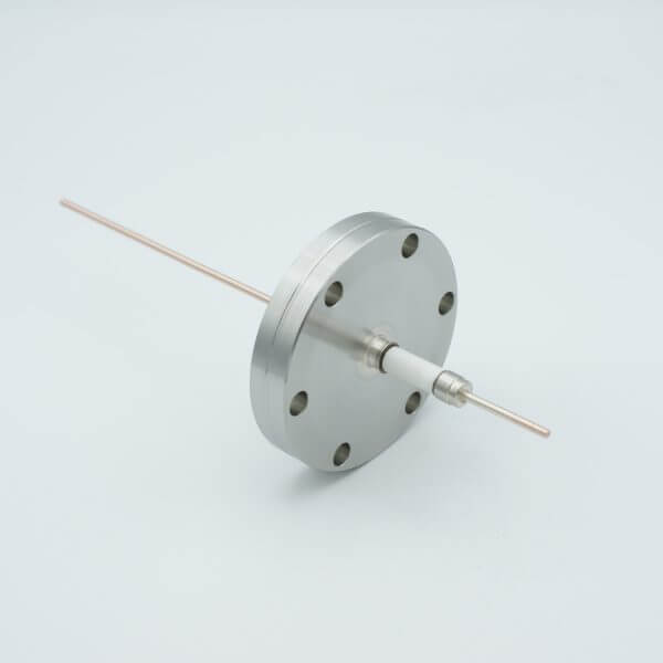 Power Feedthrough, 14,000 Volts, 50 Amps, 1 Pin, 0.094" Copper Conductor, 2.75" Conflat Flange