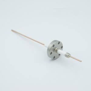 Power Feedthrough, 14,000 Volts, 50 Amps, 1 Pin, 0.094" Copper Conductor, 1.33" Conflat Flange