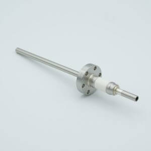 Power Feedthrough, Watercooled, 12,000 Volts, 1 Tube, 0.25" Nickel Conductor, 1.33" Conflat Flange