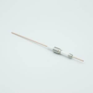 Power Feedthrough, 14,000 Volts, 50 Amps, 1 Pin, 0.094" Copper Conductor, 0.435" Dia Stainless Steel Weld Adapter