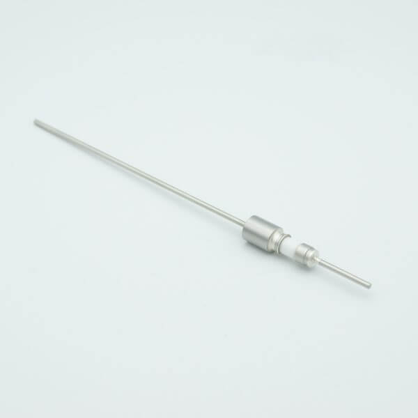 Power Feedthrough, 5000 Volts, 15 Amps, 1 Pin, 0.092" Nickel Conductor, 0.435" Dia Stainless Steel Weld Adapter