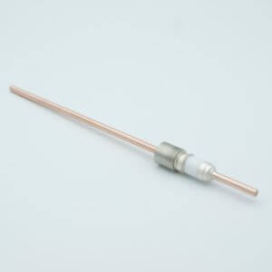 Power Feedthrough, 5000 Volts, 50 Amps, 1 Pin, 0.094" Copper Conductor, 0.435" Dia Stainless Steel Weld Adapter