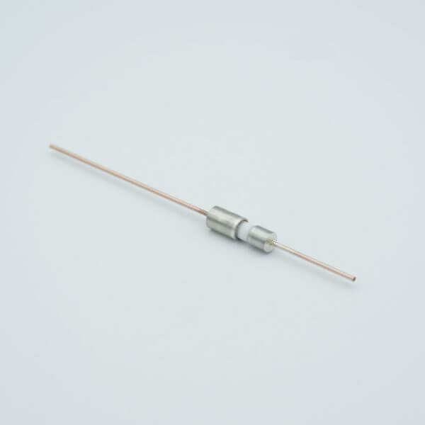 Power Feedthrough, 2000 Volts, 25 Amps, 1 Pin, 0.050" Copper Conductor, 0.247" Dia Nickel Adapter