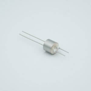 Power Feedthrough, 500 Volts, 5 Amps, 2 Pins, 0.032" Nickel Conductors, 0.497" Dia Stainless Steel Weld Adapter