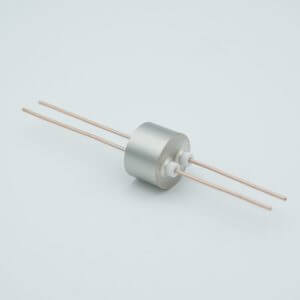 Power Feedthrough, 1000 Volts, 25 Amps, 2 Pins, 0.050" Copper Conductors, 0.747" Dia Stainless Steel Weld Adapter