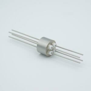 Power Feedthrough, 1000 Volts, 8 Amps, 4 Pins, 0.050" Nickel Conductors, 0.747" Dia Stainless Steel Weld Adapter