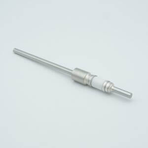 Power Feedthrough, 12000 Volts, 55 Amps, 1 Pin, 0.25" Nickel Conductor, 0.622" Dia Stainless Steel Weld Adapter