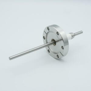 Power Feedthrough, 12000 Volts, 7 Amps, 1 Pin, 0.25" Stainless Steel Conductor, 2.75" Conflat Flange