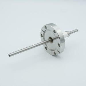 Power Feedthrough, Watercooled, 12000 Volts, 1 Tube, 0.25" Stainless Steel Conductor, 2.75" Conflat Flange