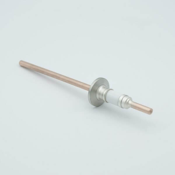 Power Feedthrough, Watercooled, 12000 Volts, 1 Tube, 0.25" Nickel Conductor, 1.18" QF / KF Flange