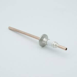 Power Feedthrough, Watercooled, 12,000 Volts, 1 Tube, 0.25" Copper Conductor, 1.18" QF / KF Flange