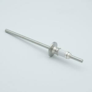 Power Feedthrough, 12000 Volts, 55 Amps, 1 Pin, 0.25" Nickel Conductor, 1.18" QF / KF Flange