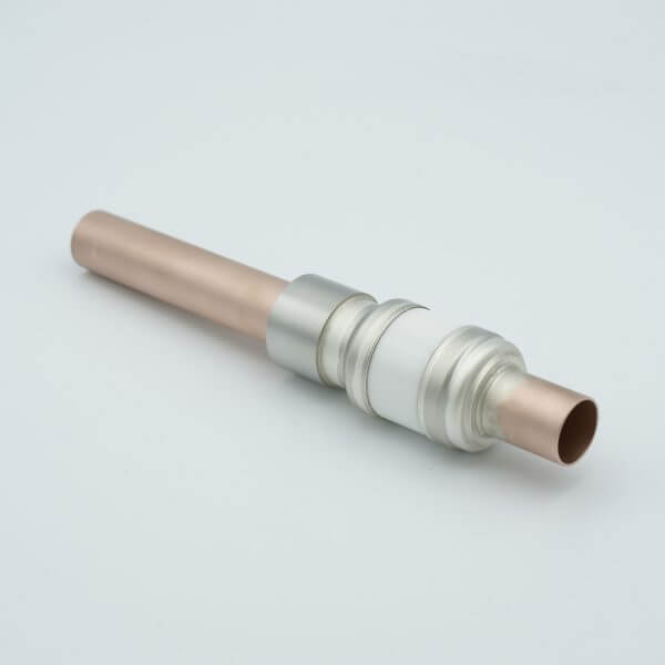 Power Feedthrough, Watercooled,8000 Volts, 1 Tube, 0.75" Copper Conductor, 1.12" Dia Stainless Steel Weld Adapter