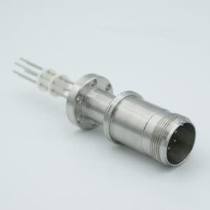 MS Series, Multipin Feedthrough, 6Pins, 700 Volts, 10 Amps per Pin, 0.056" Dia Conductors, w/ Air-side Connector, 1.33" Conflat Flange