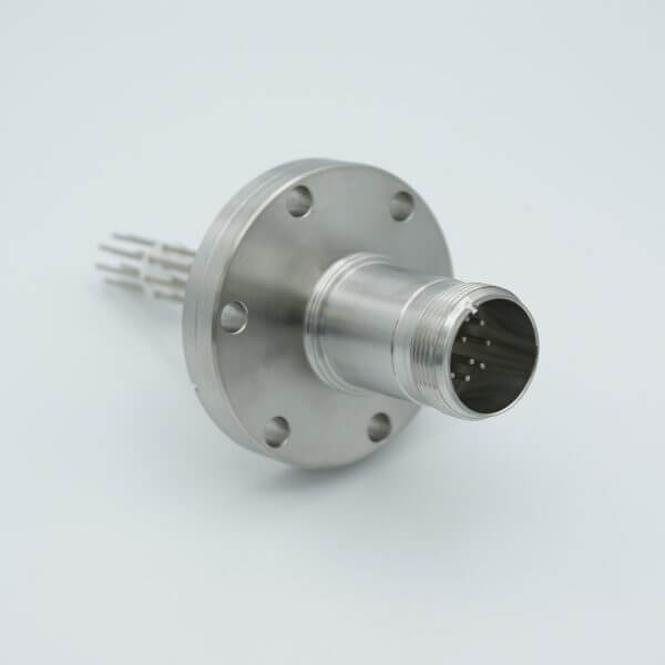 MS Series, Multipin Feedthrough, 10 Pins, 700 Volts, 10 Amps per Pin, 0.056" Dia Conductors, w/ Air-side Connector, 2.75" Conflat Flange