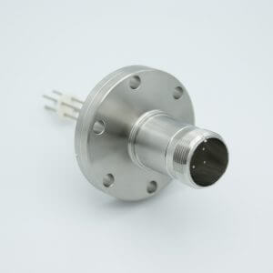MS Series, Multipin Feedthrough, 4 Pins, 700 Volts, 10 Amps per Pin, 0.056" Dia Conductors, w/ Air-side Connector, 2.75" Conflat Flange