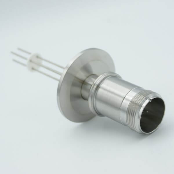 MS Series, Multipin Feedthrough, 4 Pins, 700 Volts, 10 Amps per Pin, 0.056" Dia Conductors, w/ Air-side Connector, 2.16" QF / KF Flange
