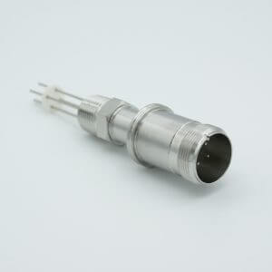 MS Series, Multipin Feedthrough, 4 Pins, 700 Volts, 10 Amps per Pin, 0.056" Dia Conductors, w/ Air-side Connector, 0.5" NPT