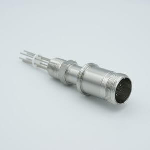 MS Series, Multipin Feedthrough, 6 Pins, 700 Volts, 10 Amps per Pin, 0.056" Dia Conductors, w/ Air-side Connector, 0.5" NPT