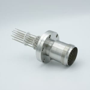 MS Series, Multipin Feedthrough, 20 Pins, 700 Volts, 10 Amps per Pin, 0.056" Dia Conductors, w/ Air-side Connector, 2.75" Conflat Flange