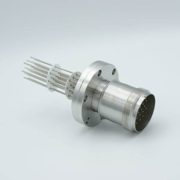MS Series, Multipin Feedthrough, 20 Pins, 700 Volts, 10 Amps per Pin, 0.056" Dia Conductors, w/ Air-side Connector, 2.75" Conflat Flange