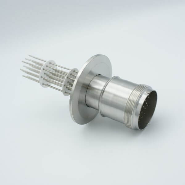 MS Series, Multipin Feedthrough, 20 Pins, 700 Volts, 10 Amps per Pin, 0.056" Dia Conductors, w/ Air-side Connector, 2.95" QF / KF Flange