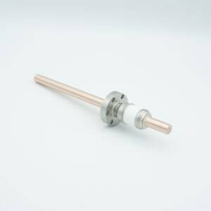 Power Feedthrough, 8000 Volts, 300 Amps, 1 Pin, 0.38" Copper Conductor, 1.33" Conflat Flange