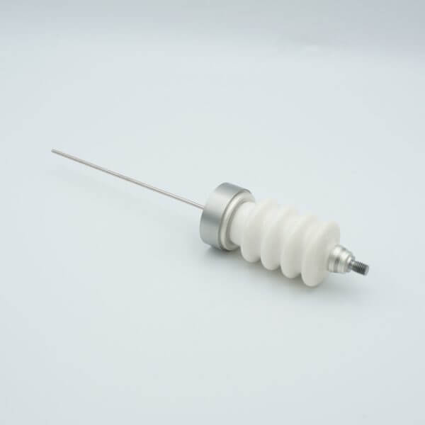 Power Feedthrough, 25,000 Volts, 3 Amps, 1 Pin, 0.094" Stainless Steel Conductor, 1.50" Dia Stainless Steel Weld Adapter