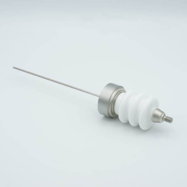 Power Feedthrough, 20,000 Volts, 3 Amps, 1 Pin, 0.094" Stainless Steel Conductor, 1.50" Dia Stainless Steel Weld Adapter