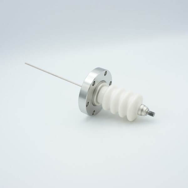 Power Feedthrough, 25,000 Volts, 3 Amps, 1 Pin, 0.094" Stainless Steel Conductor, 2.75" Conflat Flange