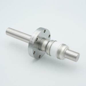 Power Feedthrough, 8000 Volts, 250 Amps, 1 Pin, 0.75" Nickel Conductor, 2.75" Conflat Flange