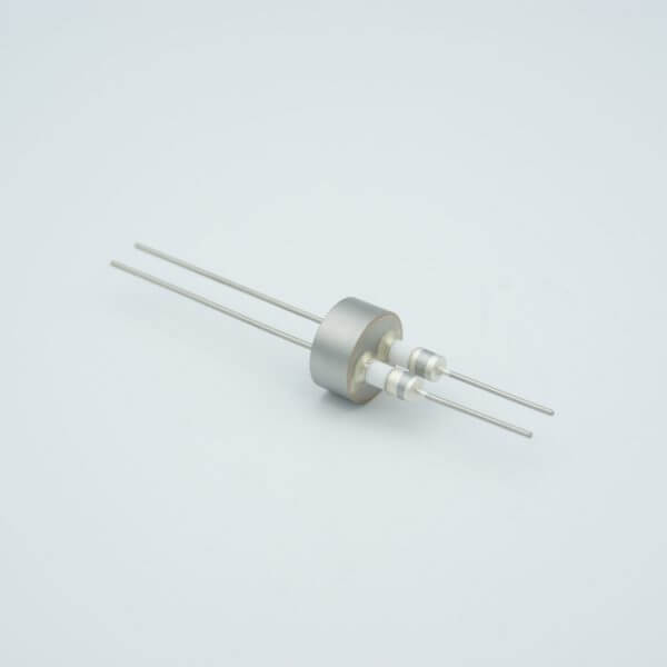 Power Feedthrough, 5000 Volts, 1 Amp, 2 Pins, 0.050" Stainless Steel Conductors, 0.747" Dia Stainless Steel Weld Adapter