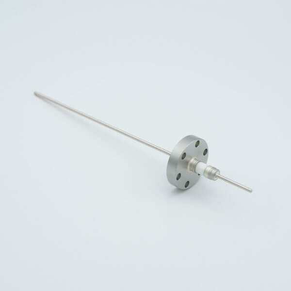 Power Feedthrough, 5000 Volts, 28 Amps, 1 Pin, 0.094" Molybdenum Conductor, 1.33" Conflat Flange
