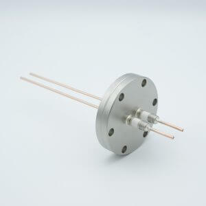 Power Feedthrough, 5000 Volts, 50 Amps, 2 Pins, 0.094" Copper Conductors, 2.75" Conflat Flange