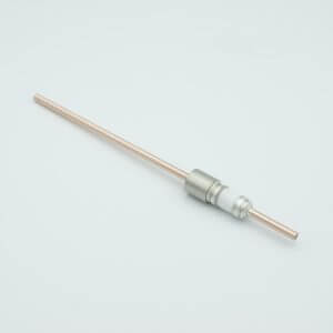 Power Feedthrough, 5000 Volts, 100 Amps, 1 Pin, 0.156" Copper Conductor, 0.495" Dia Stainless Steel Weld Adapter