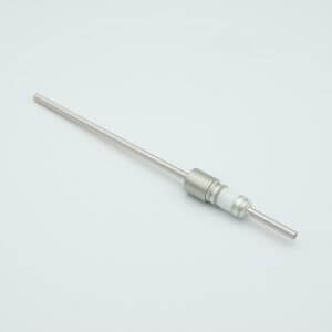 Power Feedthrough, 5000 Volts, 50 Amps, 1 Pin, 0.156" Molybdenum Conductor, 0.495" Dia Stainless Steel Weld Adapter