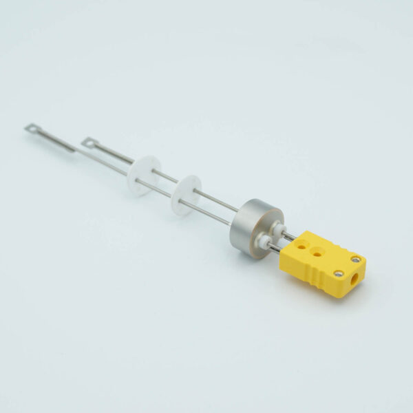 Thermocouple Feedthrough, Type K, 1 Pair, Miniature Connector, 0.75" Dia Stainless Steel Weld Adapter