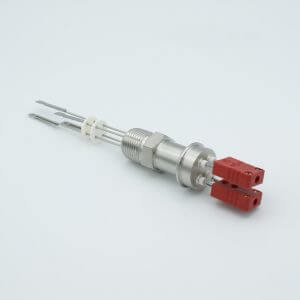 Thermocouple Feedthrough, Type C, 2 Pairs, Miniature Connectors, 0.5" NPT Fitting