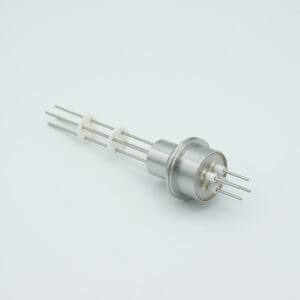 Power Feedthrough, 2000 Volts, 10 Amps, 4 Pins, 0.056" Alumel Conductors, 0.747" Dia Stainless Steel Weld Adapter