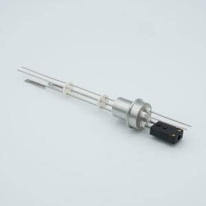 Thermocouple-Power Feedthrough, 1 Pair Type J, w/ Miniature TC Connector, 1000 Volts, 5 Amps, 2 Pins, 0.75" Dia Stainless Steel Weld Adapter