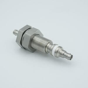 SHV-5 Coaxial Feedthrough, 1 Pin, Floating Shield, Double-Ended, 1.0" Baseplate BoltOAXIAL