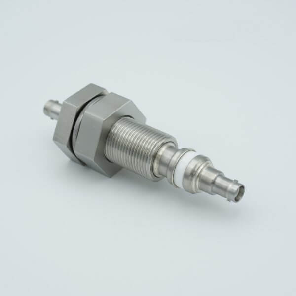 SHV-5 Coaxial Feedthrough, 1 Pin, Floating Shield, Double-Ended, 1.0" Baseplate BoltOAXIAL