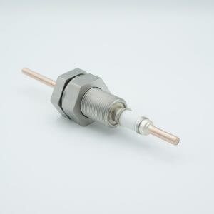 Power Feedthrough, 12000 Volts, 180 Amps, 1 Pin, 0.25" Copper Conductor, 1.0" Baseplate Bolt