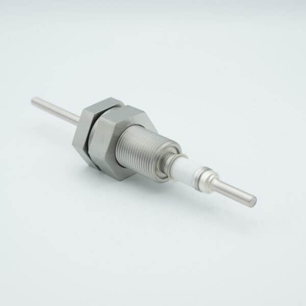 Power Feedthrough, 12000 Volts, 7 Amps, 1 Pin, 0.25" Stainless Steel Conductor, 1.0" Baseplate Bolt