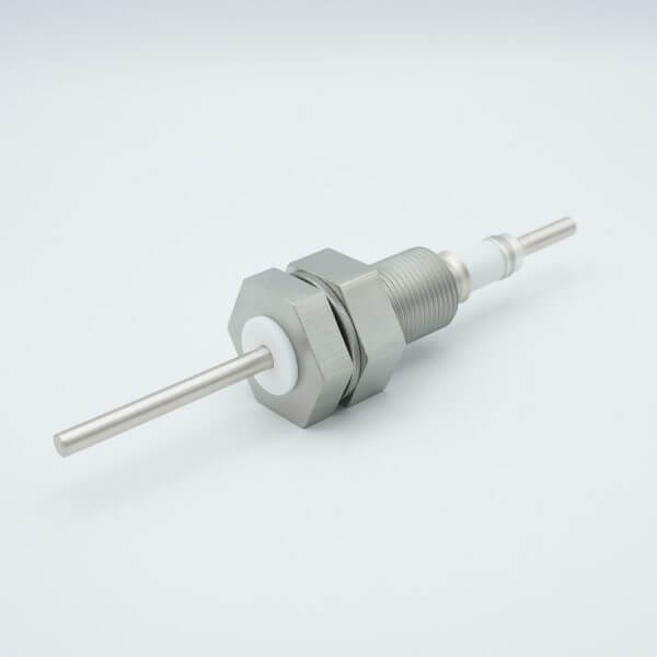 Power Feedthrough, 12000 Volts, 55 Amps, 1 Pin, 0.25" Nickel Conductor, 1.0" Baseplate Bolt