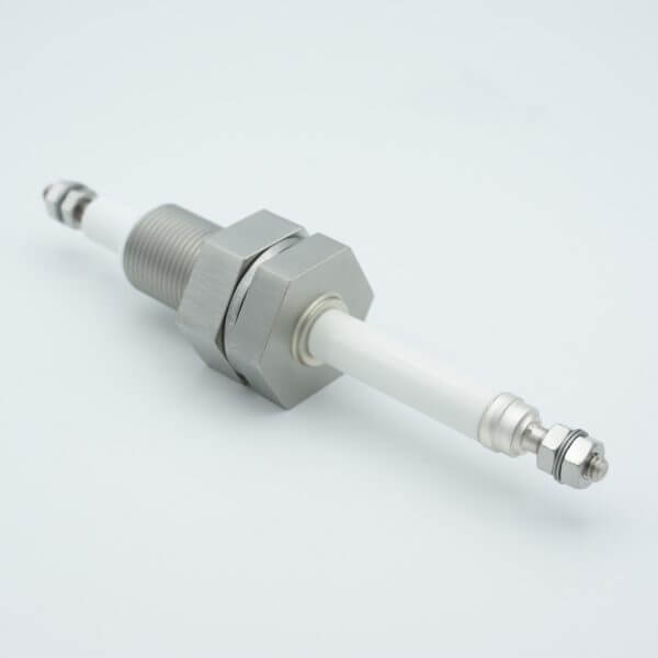 Power Feedthrough, 12,000 Volts, 7 Amps, 1 Pin, Molybdenum Conductor with 1/4-20 Threads, 1.0" Baseplate Bolt