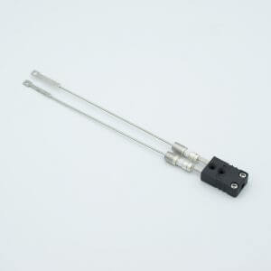 Thermocouple Feedthrough, Type J, Single-leg Pair with Miniature Connector, 0.25" Dia Weld Adapter