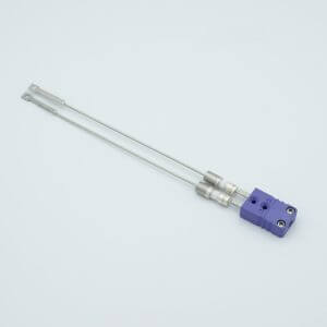 Thermocouple Feedthrough, Type E, Single-leg Pair with Miniature Connector, 0.25" Dia Weld Adapter